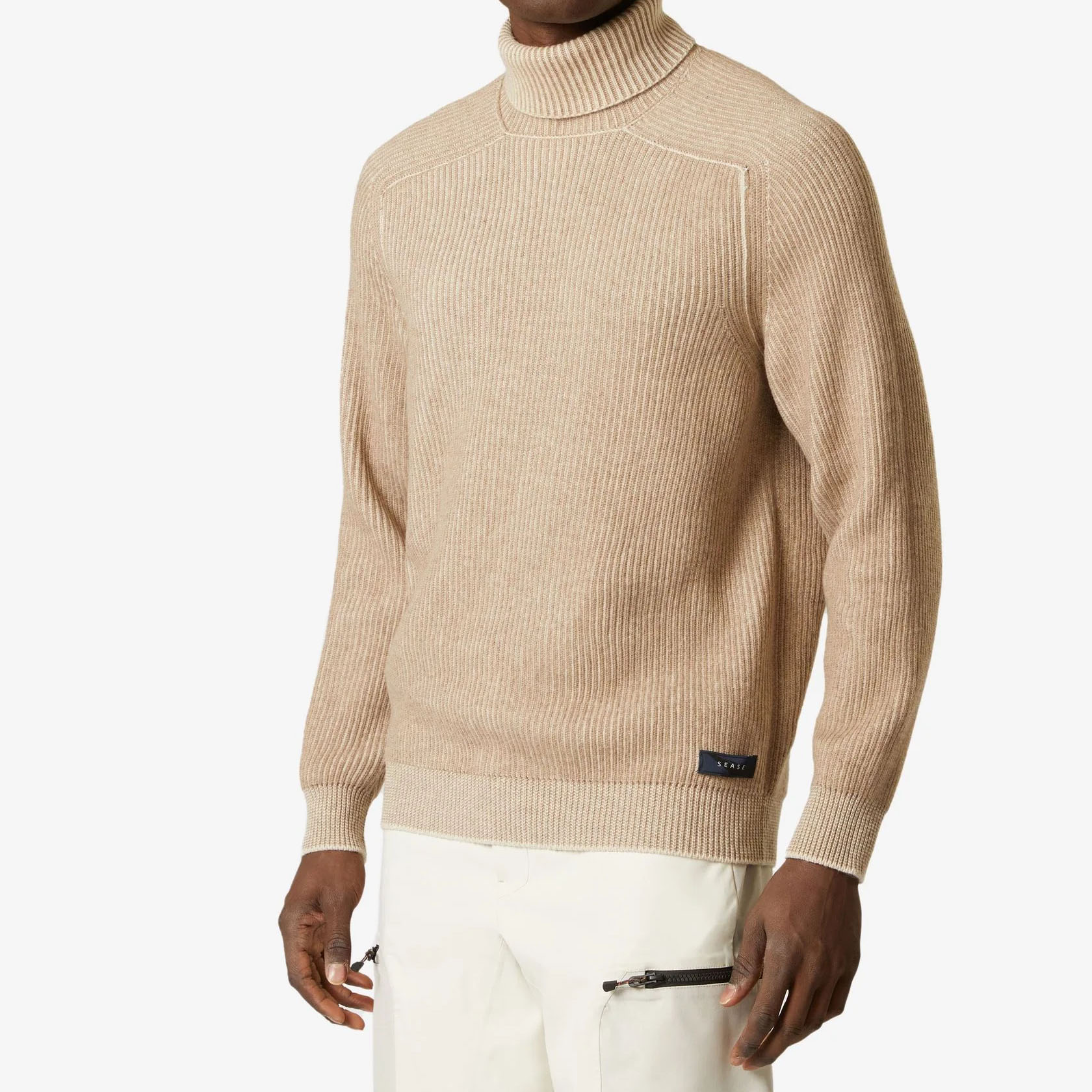 ロロピアーナ　ベージュ ニット ネックウォーマー ロロピアーナ ベージュ ニット ネックウォーマー ロロピアーナ